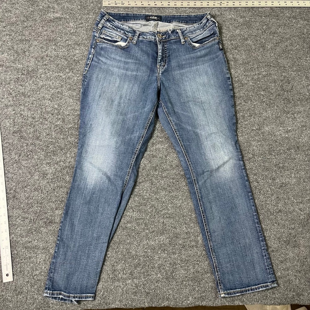 Silver Jeans Co Jeans Womens Size 31 Medium Wash Straight Leg Stretch Denim